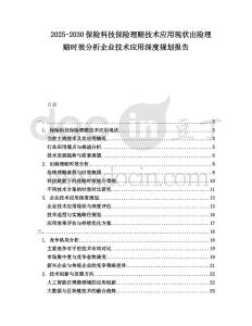 2025-2030保險科技保險理賠技術(shù)應(yīng)用現(xiàn)狀出險理賠時效分析企業(yè)技術(shù)應(yīng)用深度規(guī)劃報告