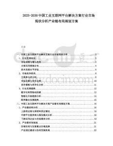 2025-2030中國工業互聯網平臺解決方案行業市場現狀分析產業鏈布局規劃方案