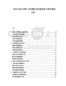 2025-2030中國廣告傳媒行業市場競爭力評估規劃文件