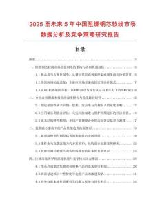 2025至未來5年中國阻燃銅芯軟線市場數據分析及競爭策略研究報告