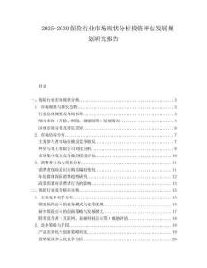 2025-2030保險行業(yè)市場現(xiàn)狀分析投資評估發(fā)展規(guī)劃研究報告