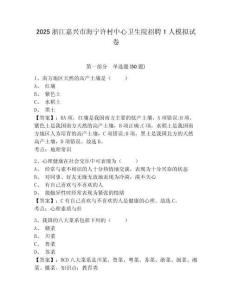 2025浙江嘉興市海寧許村中心衛生院招聘1人模擬試卷帶答案詳解