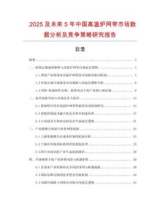 2025及未來5年中國高溫爐網帶市場數據分析及競爭策略研究報告
