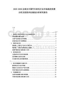 2025-2030全球及中國汽車杯托行業市場現狀供需分析及投資評估規劃分析研究報告