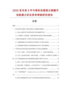 2025至未來5年中國彩色畫面分割器市場數據分析及競爭策略研究報告