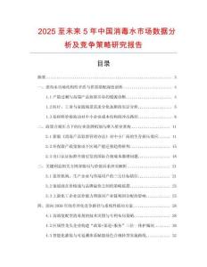 2025至未來5年中國消毒水市場數據分析及競爭策略研究報告