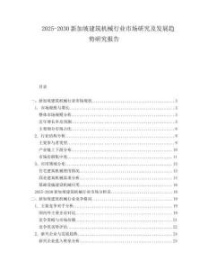 2025-2030新加坡建筑機(jī)械行業(yè)市場研究及發(fā)展趨勢研究報(bào)告
