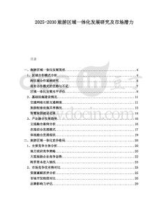 2025-2030旅游區(qū)域一體化發(fā)展研究及市場潛力