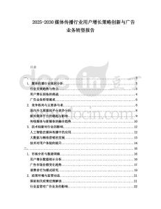 2025-2030媒體傳播行業用戶增長策略創新與廣告業務轉型報告
