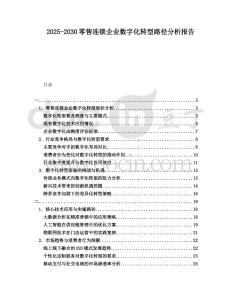 2025-2030零售連鎖企業數字化轉型路徑分析報告