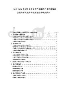 2025-2030全球及中國航空汽車喇叭行業市場現狀供需分析及投資評估規劃分析研究報告