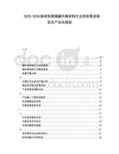 2025-2030新材料領(lǐng)域碳纖維材料行業(yè)供給需求現(xiàn)狀及產(chǎn)業(yè)化規(guī)劃