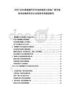2025-2030新能源汽車充電樁規(guī)范與設(shè)備廠商市場競爭態(tài)勢研究及行業(yè)投資布局規(guī)劃報告
