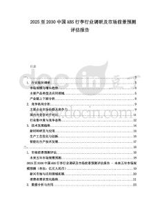 2025至2030中國ABS行李行業調研及市場前景預測評估報告