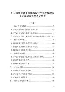 乒乓球拍快速干燥技術行業產業發展現狀及未來發展趨勢分析研究