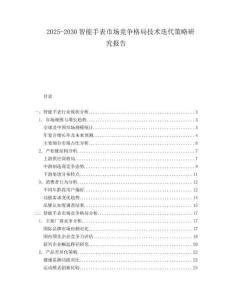 2025-2030智能手表市場競爭格局技術迭代策略研究報告