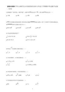 2025-2026學(xué)年云南省文山壯族苗族自治州七年級上學(xué)期期中考試數(shù)學(xué)試卷【含答案】