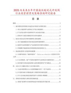 2025及未來5年中國液壓緩閉式?jīng)_洗閥行業(yè)投資前景及策略咨詢研究報告