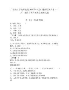 廣安理工學(xué)院籌建處2025年4月引進(jìn)高層次人才（17人）考前自測(cè)高頻考點(diǎn)模擬試題及答案詳解（奪冠）