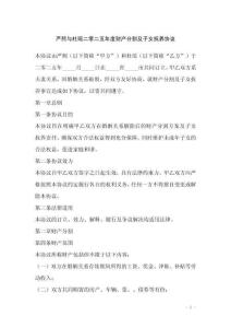 嚴熙與杜瑤二零二五年度財產分割及子女撫養協議