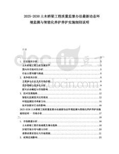 2025-2030土木橋梁工程質(zhì)量監(jiān)督辦法最新動(dòng)態(tài)環(huán)境監(jiān)測(cè)與智能化養(yǎng)護(hù)養(yǎng)護(hù)實(shí)施細(xì)則說(shuō)明