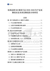 電商品牌SEO服務(wù)行業(yè)2026-2030年產(chǎn)業(yè)發(fā)展現(xiàn)狀及未來發(fā)展趨勢分析研究