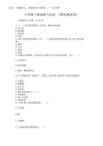 2025年六年級下冊道德與法治 《期末測試卷》含答案（新）