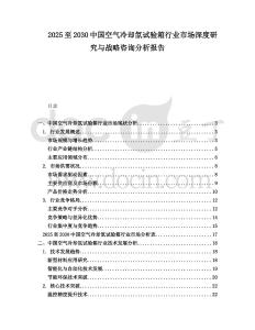 2025至2030中國空氣冷卻氙試驗箱行業市場深度研究與戰略咨詢分析報告