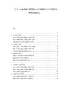 2025-2030可再生能源行業(yè)競(jìng)爭(zhēng)格局與未來趨勢(shì)深度研究的論文
