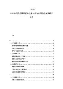 2025-2030中國光纖跳線行業技術創新與應用場景拓展研究報告