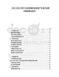 2025-2030中國(guó)工業(yè)母機(jī)數(shù)控系統(tǒng)國(guó)產(chǎn)化替代進(jìn)程及精度測(cè)試報(bào)告
