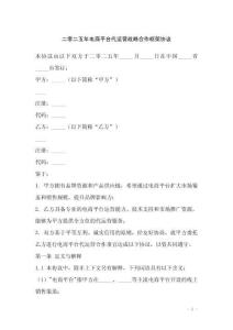 二零二五年電商平臺代運營戰略合作框架協議