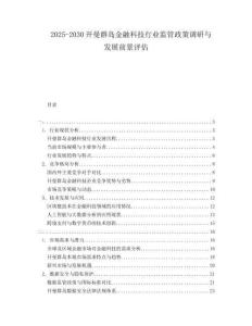 2025-2030開(kāi)曼群島金融科技行業(yè)監(jiān)管政策調(diào)研與發(fā)展前景評(píng)估