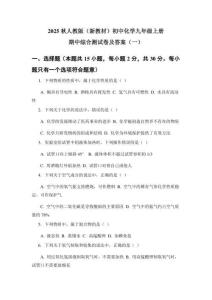 2025秋人教版（新教材）初中化學(xué)九年級(jí)上冊(cè)期中綜合測試卷及答案（三套）