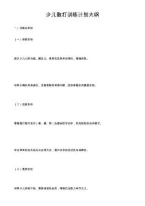 少兒散打訓練計劃大綱