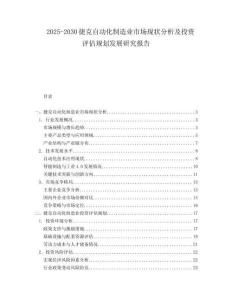 2025-2030捷克自動化制造業(yè)市場現(xiàn)狀分析及投資評估規(guī)劃發(fā)展研究報告