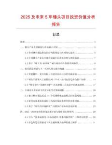2025及未來5年錘頭項目投資價值分析報告