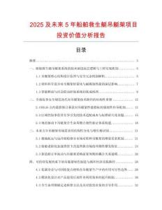 2025及未來5年船舶救生艇吊艇架項目投資價值分析報告