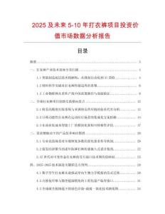 2025及未來5-10年打衣褲項(xiàng)目投資價(jià)值市場(chǎng)數(shù)據(jù)分析報(bào)告