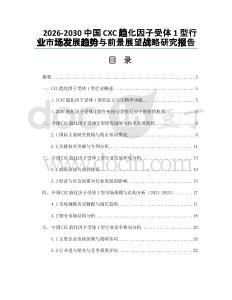 2026-2030中國CXC趨化因子受體1型行業市場發展趨勢與前景展望戰略研究報告