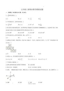 2025-2026學(xué)年人教版數(shù)學(xué)七年級(jí)上冊(cè)期末模擬試題
