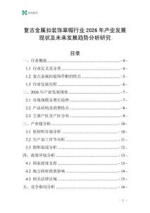 復古金屬扣裝飾草帽行業2026年產業發展現狀及未來發展趨勢分析研究