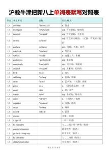 04新八上單詞表默寫(xiě)-對(duì)照表