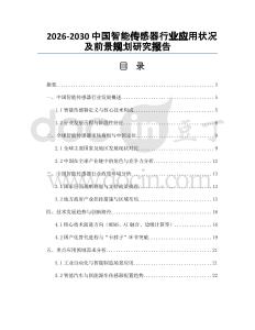 2026-2030中國智能傳感器行業(yè)應(yīng)用狀況及前景規(guī)劃研究報告