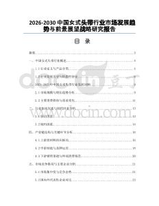2026-2030中國女式頭帶行業(yè)市場發(fā)展趨勢與前景展望戰(zhàn)略研究報告