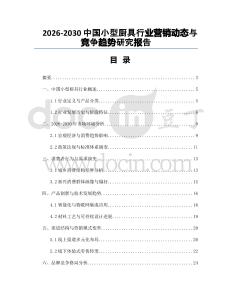 2026-2030中國(guó)小型廚具行業(yè)營(yíng)銷動(dòng)態(tài)與競(jìng)爭(zhēng)趨勢(shì)研究報(bào)告