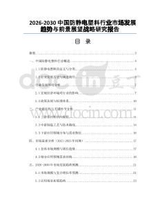 2026-2030中國(guó)防靜電塑料行業(yè)市場(chǎng)發(fā)展趨勢(shì)與前景展望戰(zhàn)略研究報(bào)告
