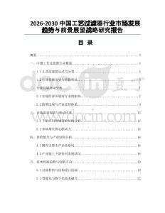 2026-2030中國(guó)工藝過濾器行業(yè)市場(chǎng)發(fā)展趨勢(shì)與前景展望戰(zhàn)略研究報(bào)告