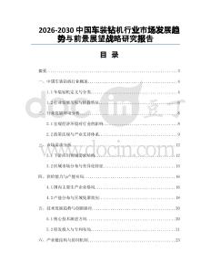 2026-2030中國(guó)車裝鉆機(jī)行業(yè)市場(chǎng)發(fā)展趨勢(shì)與前景展望戰(zhàn)略研究報(bào)告