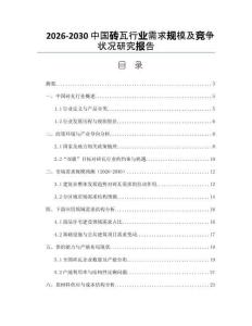 2026-2030中國磚瓦行業需求規模及競爭狀況研究報告